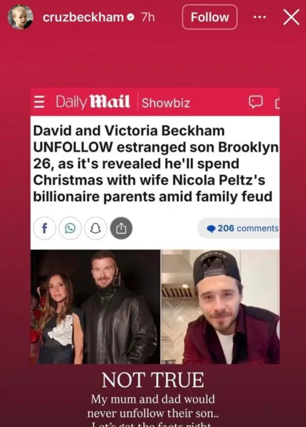 کوچکترین پسر بکهام اختلافات خانوادگی را فاش می کند 1 6