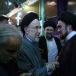 تصاویر; خاتمی و ناطق نوری در مراسم ختم صالحی منش در حسینیه جماران