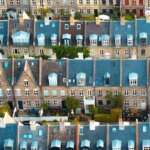 نمای هوایی از منطقه سیب زمینی در کپنهاگ. ترکیبی از تاریخ و هندسه