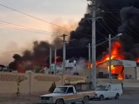 آتش سوزی در شهرک صنعتی یزد مهار شد