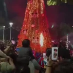 آتش سوزی ناگهانی درخت کریسمس در مکزیک