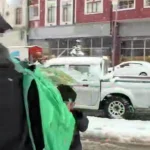 بارش شدید برف در 60 کیلومتری ارومیه در ترکیه