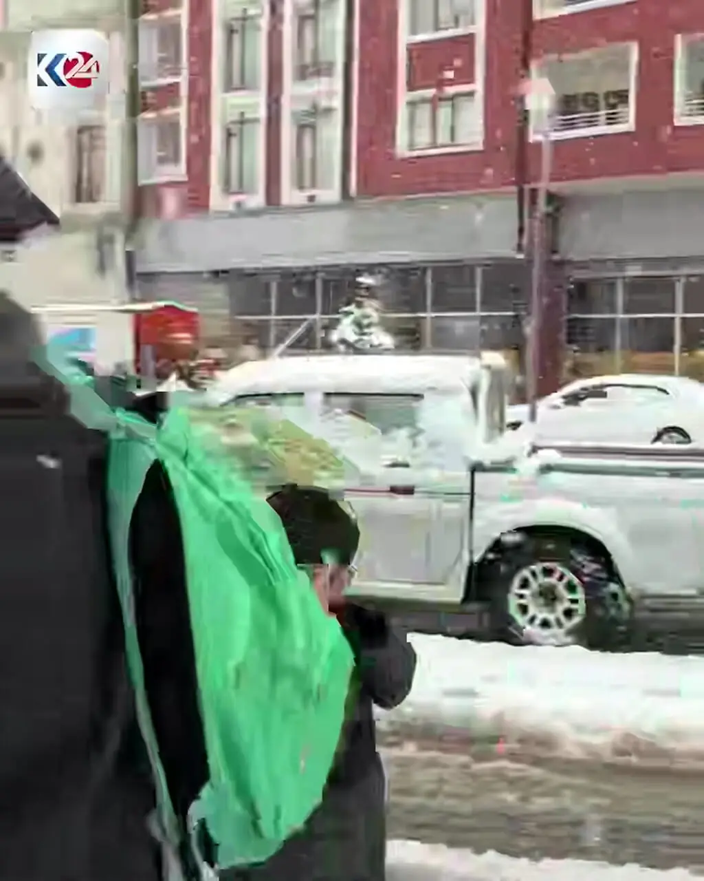 بارش شدید برف در 60 کیلومتری ارومیه در ترکیه