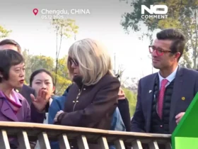 بانوی اول فرانسه از مرکز پرورش پاندا بازدید کرد