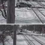 برخورد شدید قطار و شاسی بلند