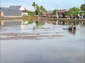 سقوط راننده پاراموتور پس از برخورد با سیم برق