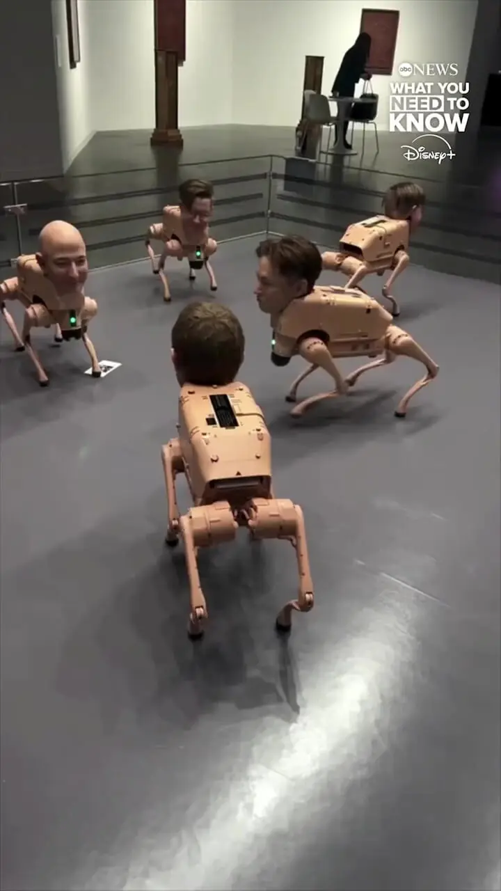 سگ های رباتی با چهره ایلان ماسک و مارک زاکربرگ!