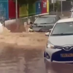 سیل یکی از شهرهای اسرائیل را فلج کرد