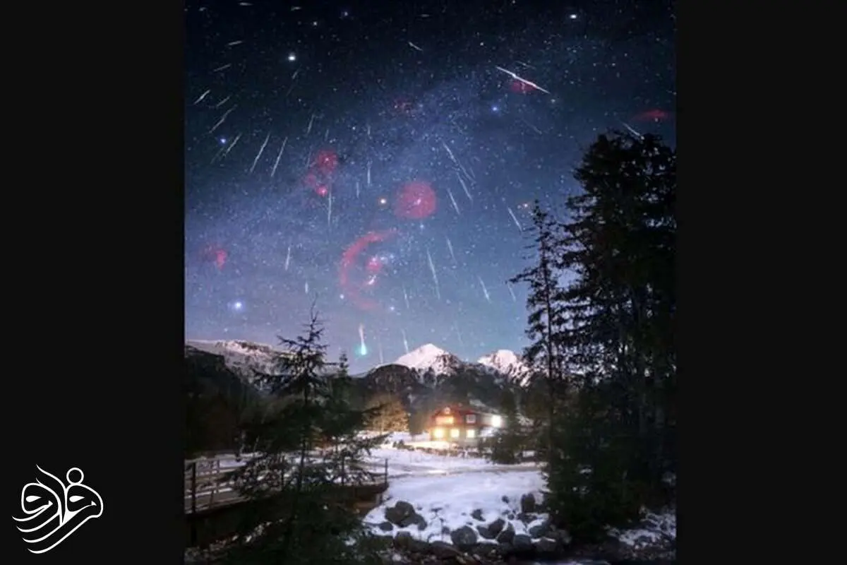 عکس روز ناسا؛ بارش شهابی جوزا در دل کوه های برفی