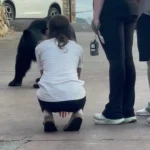 غذا دادن و نوازش خرس در خیابان کار خطرناک زن است!