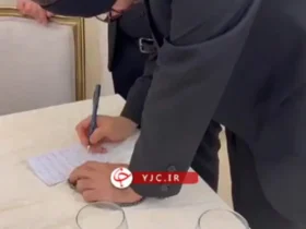 لحظه امضای رضایت نامه اهدای اعضای فرزند دوم ثقاب اصفهانی معاون رئیس جمهور