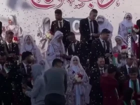 مراسم عروسی دسته جمعی در غزه پس از دو سال جنگ