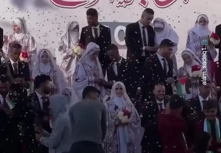 مراسم عروسی دسته جمعی در غزه پس از دو سال جنگ