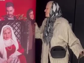 واکنش مادر نعیمه نظام دوست با دیدن عکس دخترش روی پوستر فیلم کاج پیله