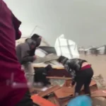 چادرهای آوارگان غزه بر اثر باد و باران شدید فرو ریخت