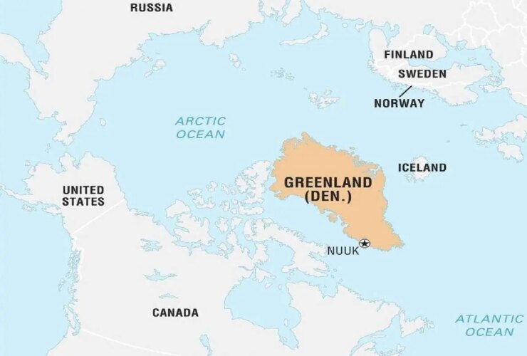 تصویر جنجالی منتشر شده توسط آمریکا در رابطه با نقشه گرینلند