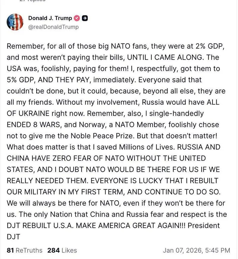 ترامپ: روسیه و چین بدون آمریکا هیچ ترسی از ناتو نخواهند داشت 5 8