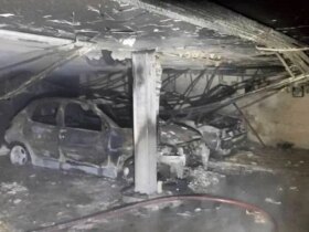 آتش سوزی در ساختمان 4 طبقه در بزرگراه رسالت