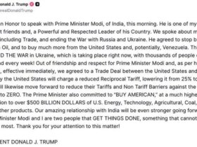 ترامپ: هند موافقت کرد که از روسیه نفت نخرد. کاهش تعرفه دهلی نو به 18 درصد 11 1770059737 ترامپ هند موافقت کرد که از روسیه نفت نخرد کاهش