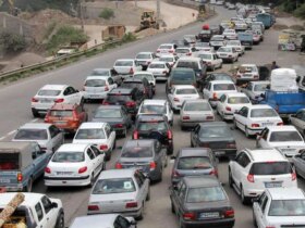 ترافیک سنگین در جاده چالوس