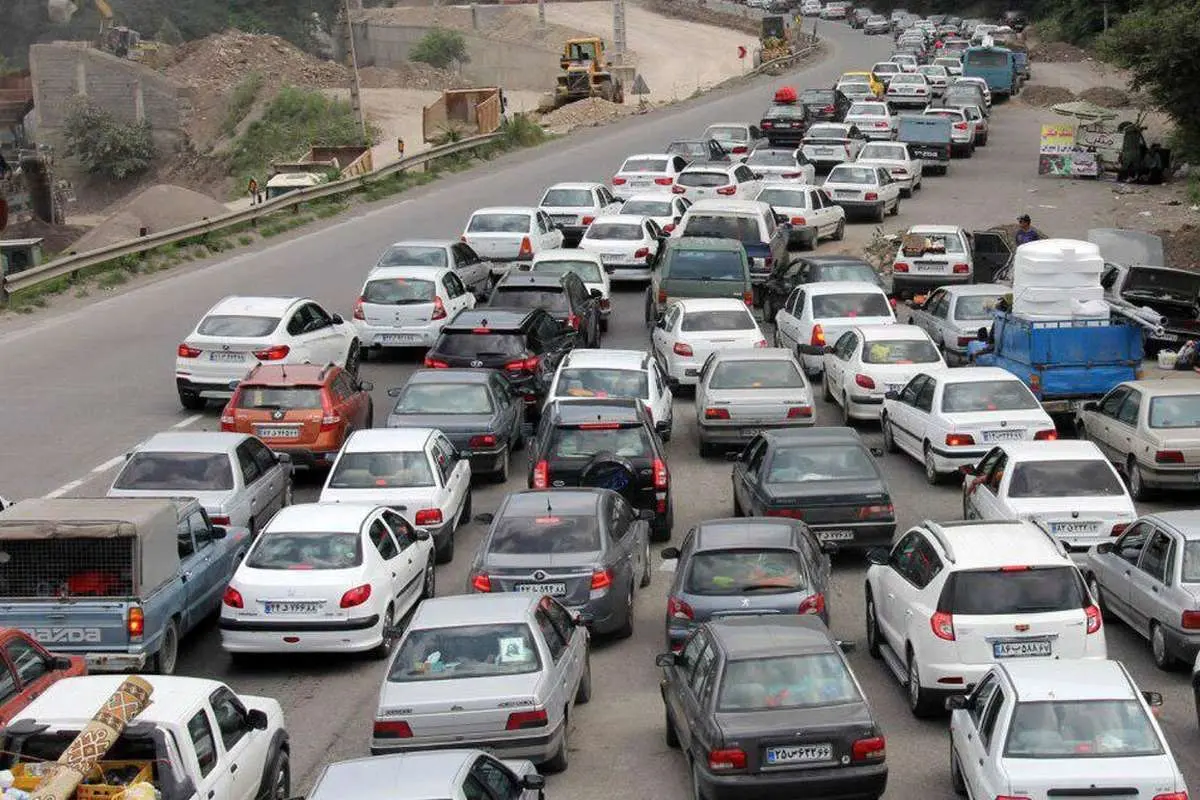 ترافیک سنگین در جاده چالوس