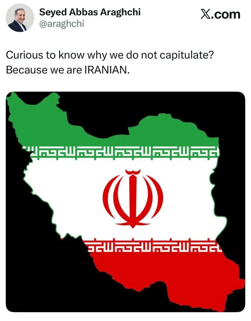 پاسخ عراقچی به کنجکاوی ترامپ: به دلیل ایرانی بودن تسلیم نمی شویم 6 photo_2026-02-22_21-26-53