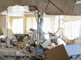 تصاویر; خسارت وارده در حمله به ساختمان پلیس مبارزه با مواد مخدر تهران