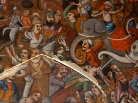 تصاویر; در اثر حمله به کاخ چهلستون اصفهان خسارت وارد شد