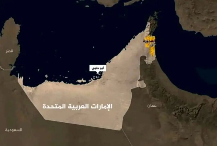 آتش سوزی در بندر الفجیره امارات