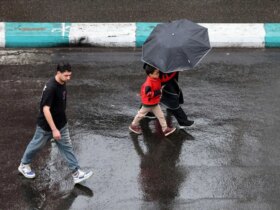 سامانه بارانی در جاده ایران