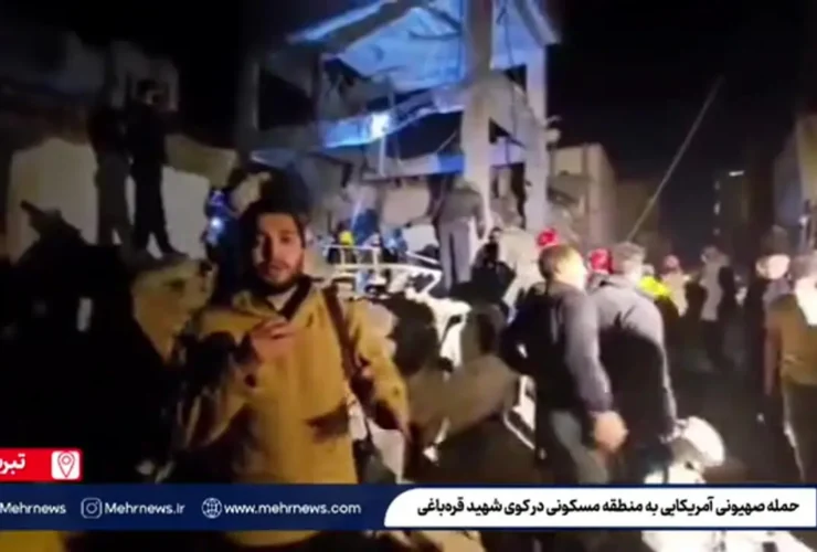 تصاویری از حمله به مناطق مسکونی در تبریز و تهران