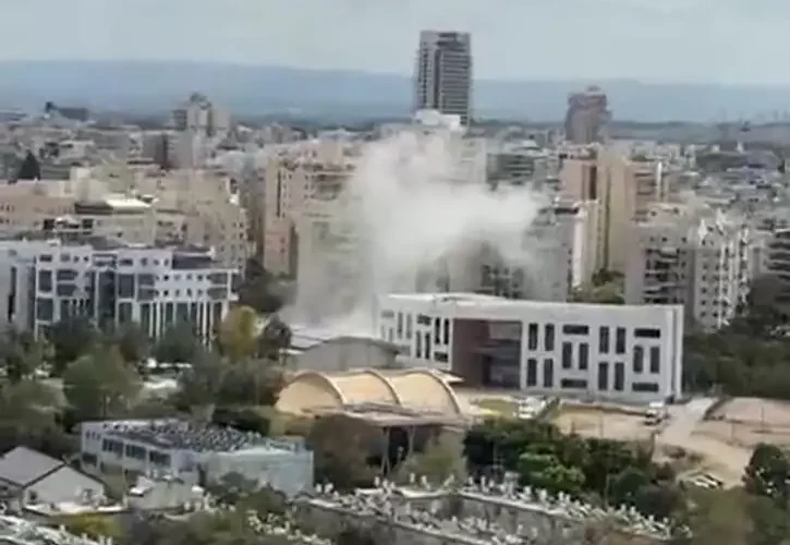 تصویر اصابت موشک به تل آویو