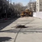 ساختمان هلال احمر و سینما تربیت مهاباد تخریب شد