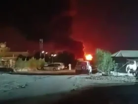 فیلم لحظه اصابت موشک به پایگاه نظامی آمریکا در کویت