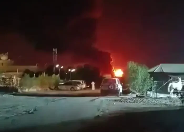 فیلم لحظه اصابت موشک به پایگاه نظامی آمریکا در کویت