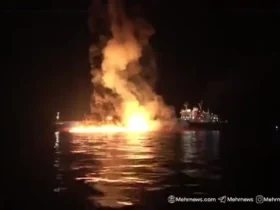 لحظه اصابت موشک سپاه پاسداران به نفتکش آمریکایی سیف سیا
