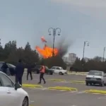 لحظه سقوط پهپاد به بخشی از نخجوان