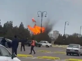 لحظه سقوط پهپاد به بخشی از نخجوان