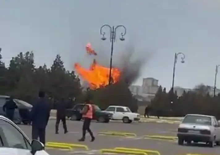 لحظه سقوط پهپاد به بخشی از نخجوان