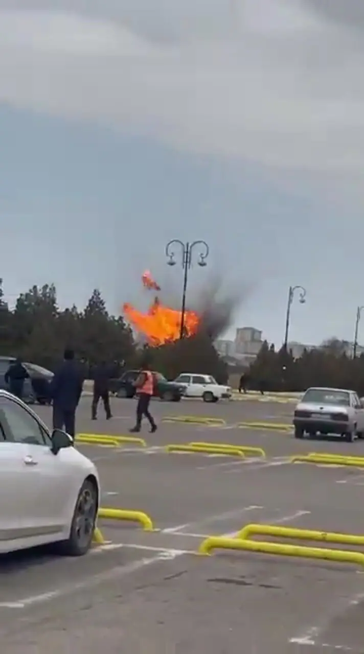 لحظه سقوط پهپاد به بخشی از نخجوان