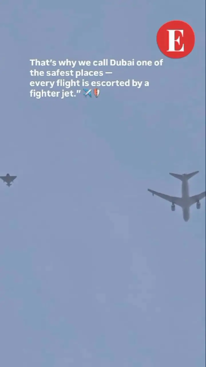 ویدئوی همراهی هواپیماهای مسافربری با استفاده از جت های جنگنده در دبی