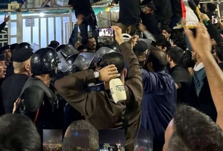 حمله معترضان عراقی به کنسولگری کویت در بصره 21 حمله معترضان عراقی به کنسولگری کویت در بصره