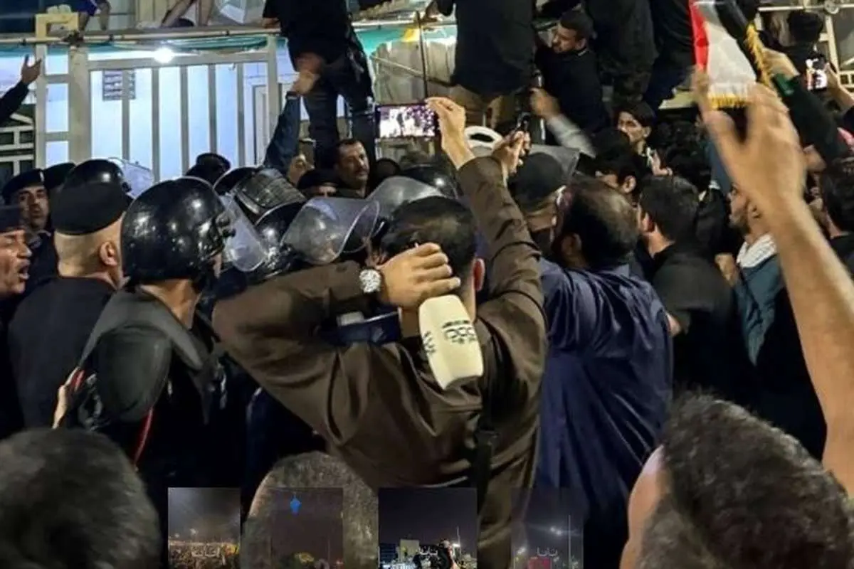 حمله معترضان عراقی به کنسولگری کویت در بصره 1 حمله معترضان عراقی به کنسولگری کویت در بصره