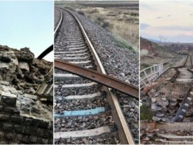 آسیب به پل راه آهن امین آباد زنجان در پی حمله هوایی