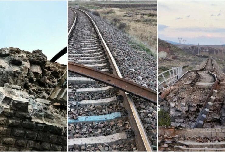 آسیب به پل راه آهن امین آباد زنجان در پی حمله هوایی