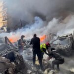 تصاویری از حمله امروز اسرائیل به مرکز بیروت