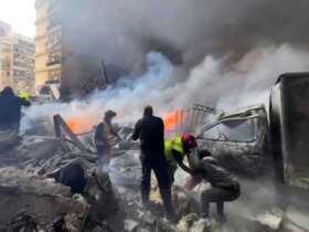 تصاویری از حمله امروز اسرائیل به مرکز بیروت