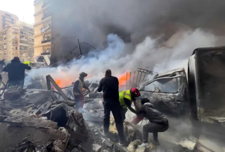 تصاویری از حمله امروز اسرائیل به مرکز بیروت