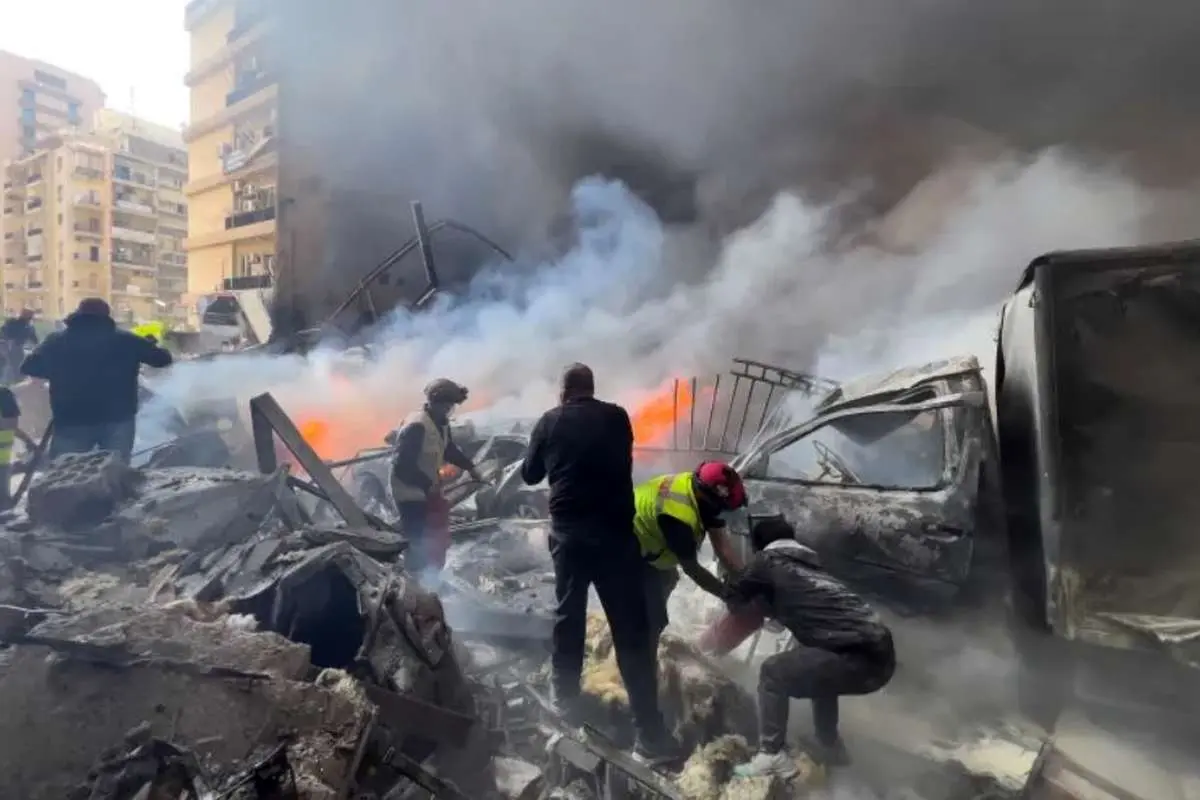 تصاویری از حمله امروز اسرائیل به مرکز بیروت