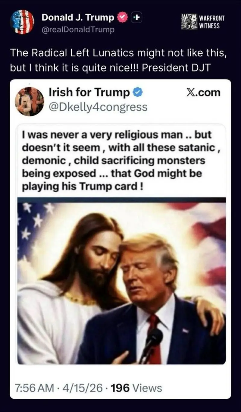 ترامپ دوباره عکس عیسی مسیح را منتشر کرد! 4 ترامپ دوباره عکس عیسی مسیح را منتشر کرد!